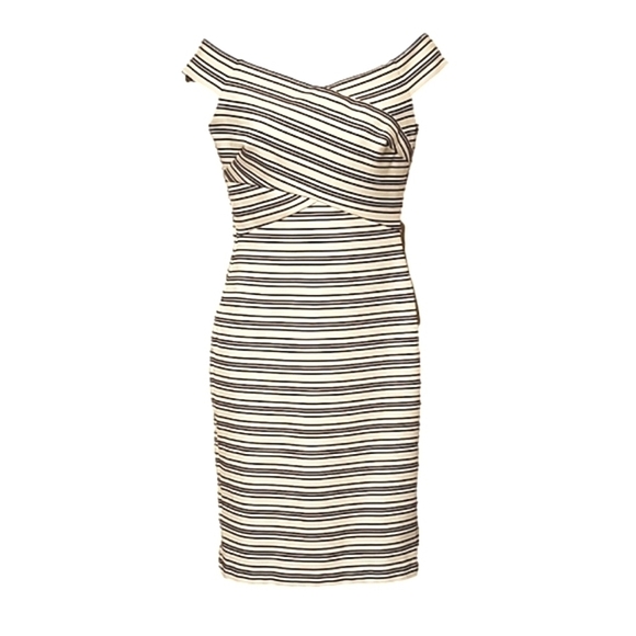 Black house white market fitted wiggle dress - Picture 1 of 8